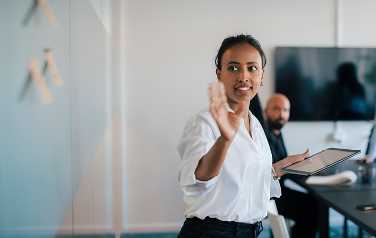 Business woman presenting for clients