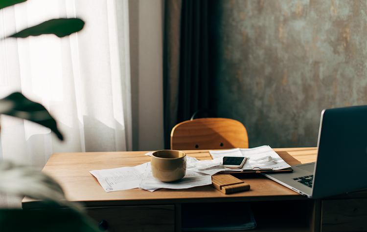 Empty office desk