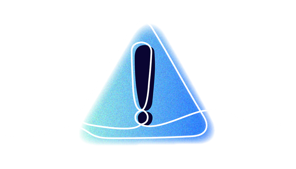 Icon - Blue triangle with thin white line